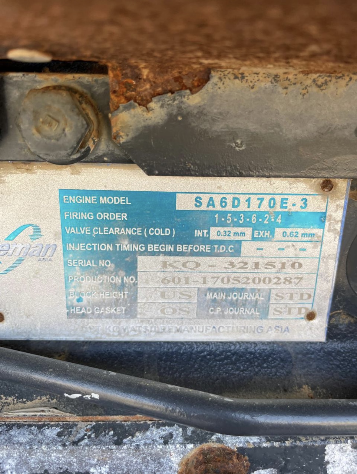 Двигатель Komatsu SA6D170E-3